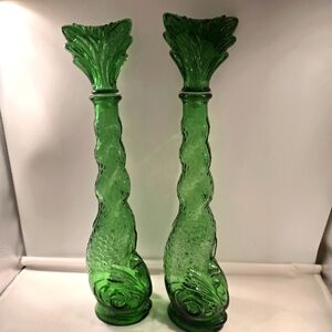60S MCM EMPOLI RARE GREEN FISH CHIANTI BARDI LIQUOR GENIE BOTTLES /STOPPERS 15+”